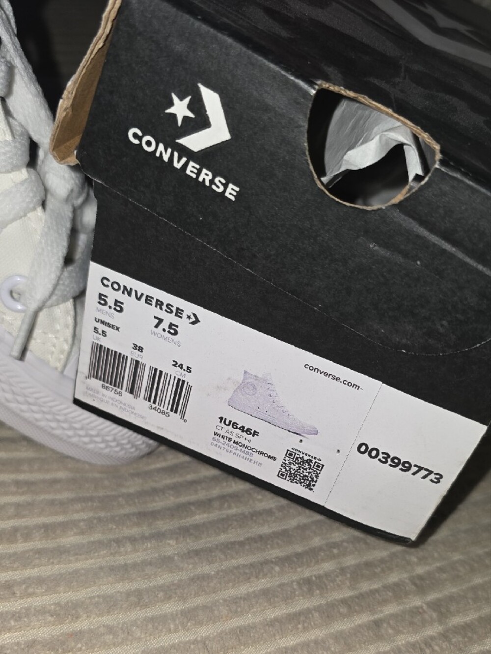 Converse All White High Top Canvas Sneakers - Picture 5 of 5